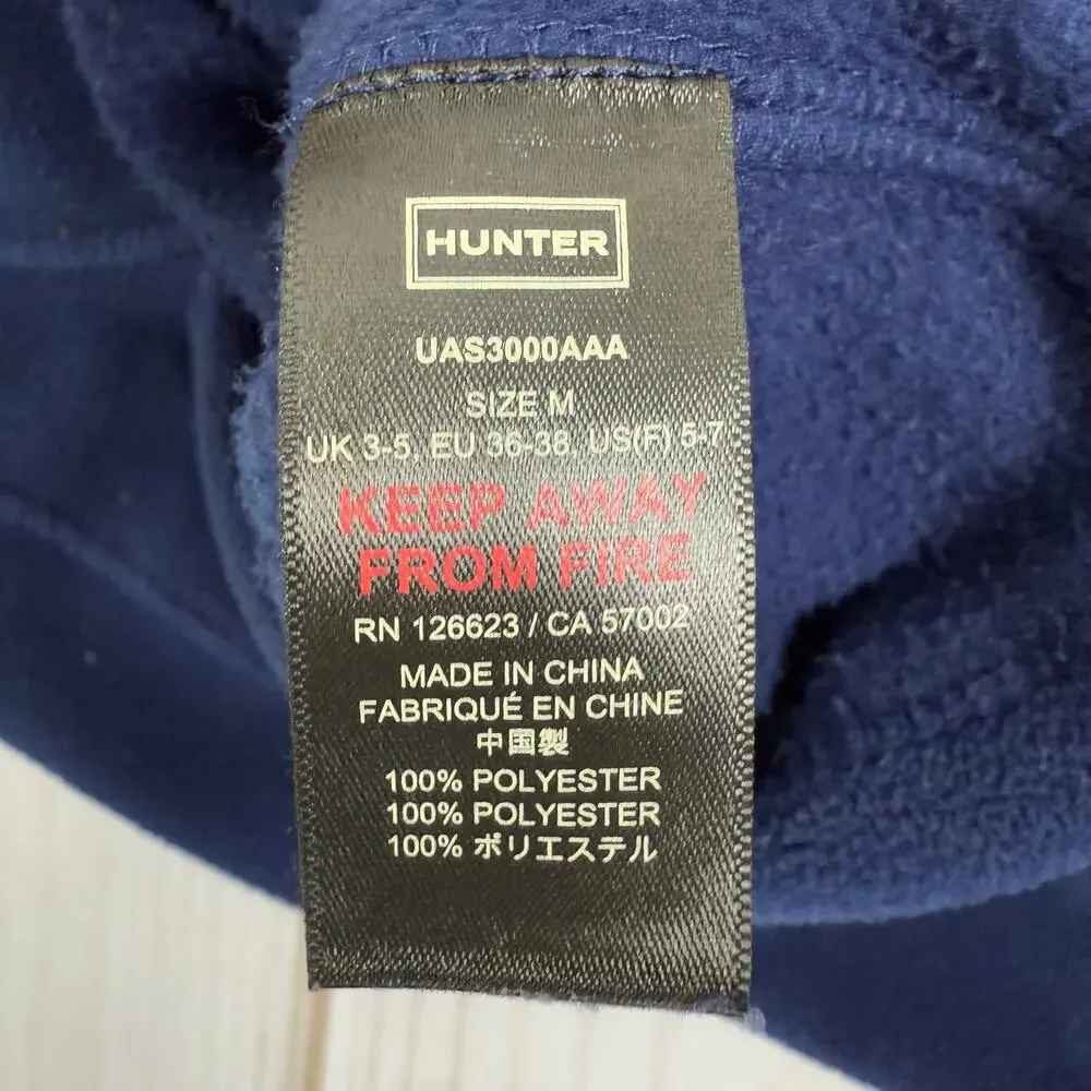 Hunter Boot Socks Fleece Cuff Top Navy Blue 5-7Y